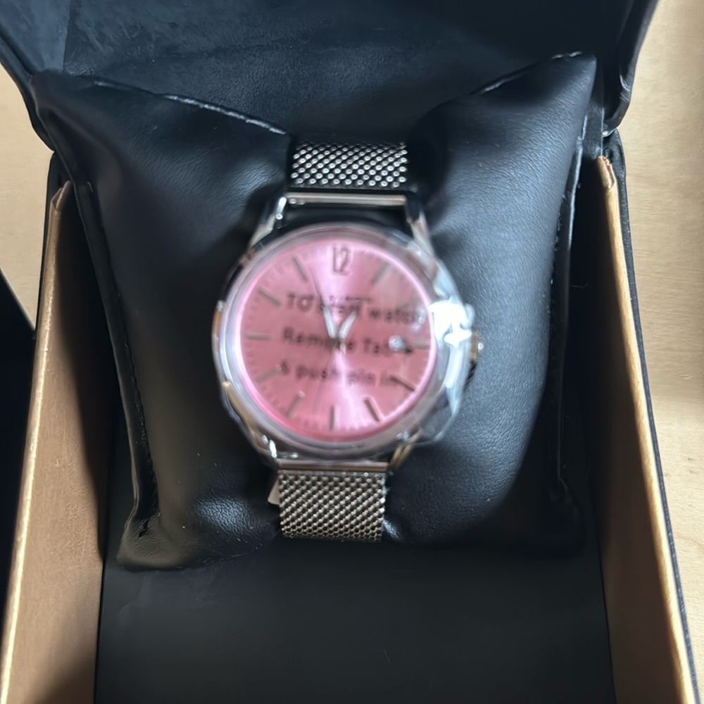Akribos xxiv pink and silver mesh women's watch